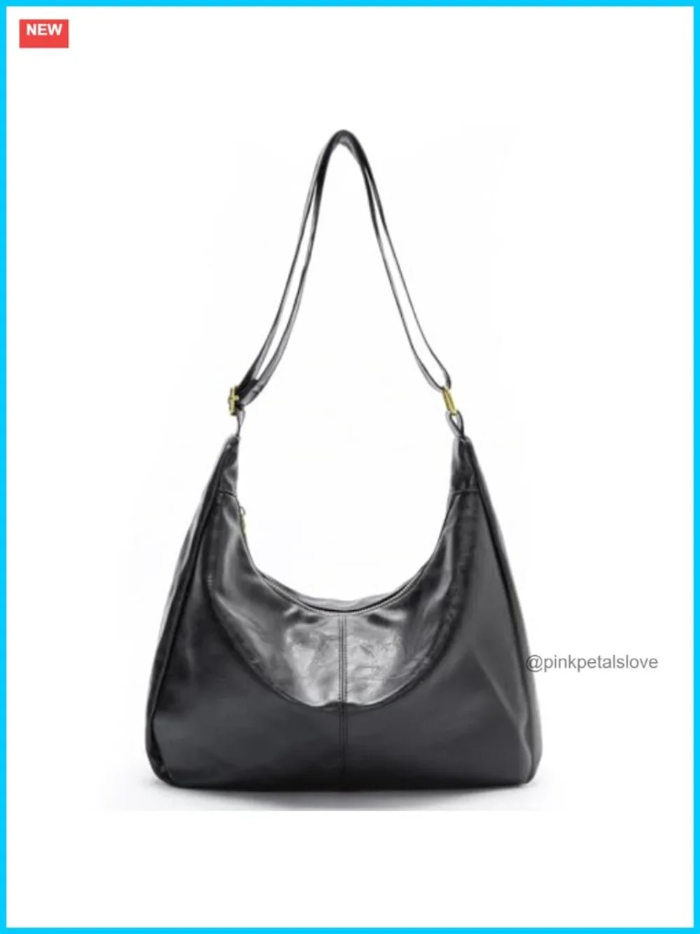 Ultra Soft Foldable Vegan Leather Hobo Shoulder Handbag Slouchy Tote Purse